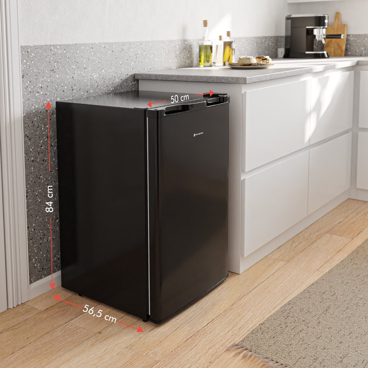 KitchenBrothers Koelvriescombinatie 88L Zwart