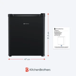 KitchenBrothers Mini Koelkast 40L Vrijstaand Zwart