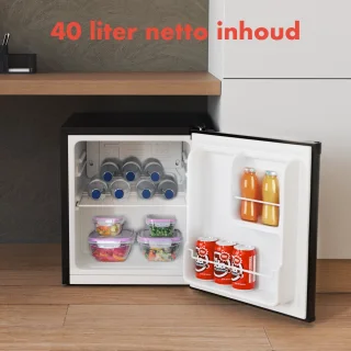 KitchenBrothers Mini Koelkast 40L Vrijstaand Zwart