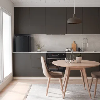 KitchenBrothers Mini Koelkast 40L Vrijstaand Zwart