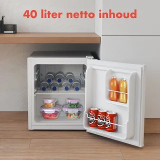 KitchenBrothers Mini Koelkast 40L Wit Vrijstaand