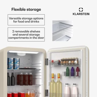 Klarstein Audrey Evo 68L Mini Kühlschrank Creme