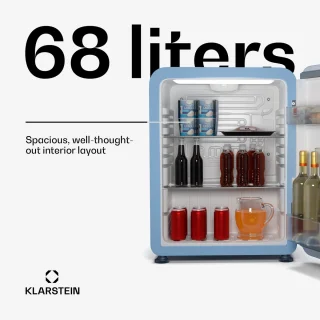 Klarstein Audrey Evo 68L Retro Mini Kühlschrank Blau