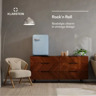 Klarstein Audrey Evo 68L Retro Mini Kühlschrank Blau