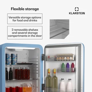 Klarstein Audrey Evo 68L Retro Mini Kühlschrank Blau