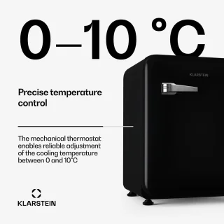 Klarstein Audrey Evo 68L Retro Mini Kühlschrank Schwarz