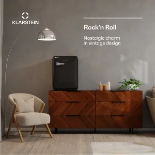Klarstein Audrey Evo 68L Retro Mini Kühlschrank Schwarz