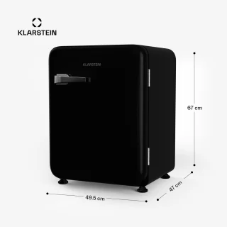 Klarstein Audrey Evo 68L Retro Mini Kühlschrank Schwarz