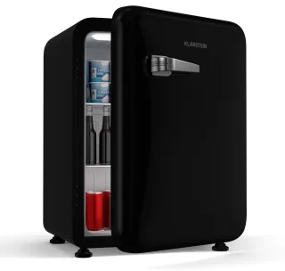Klarstein Audrey Evo 68L Retro Mini Kühlschrank Schwarz