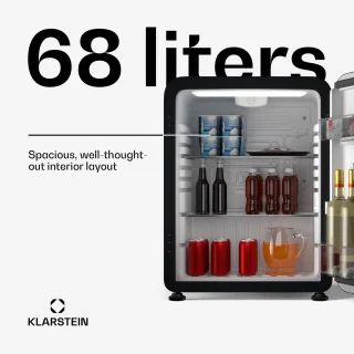 Klarstein Audrey Evo 68L Retro Mini Kühlschrank Schwarz