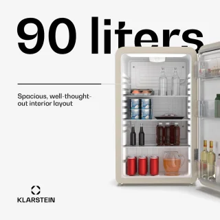 Klarstein Audrey Evo 90L Mini Kühlschrank Creme