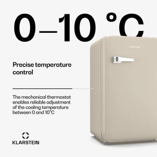 Klarstein Audrey Evo 90L Mini Kühlschrank Creme