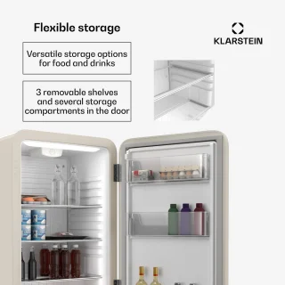 Klarstein Audrey Evo 90L Mini Kühlschrank Creme