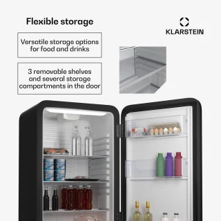 Klarstein Audrey Evo 90L Mini Kühlschrank Schwarz