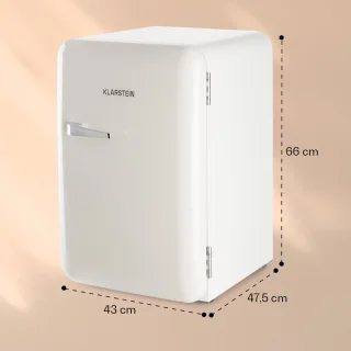 Klarstein Audrey Mini Retro Mini koelkast 70L crème