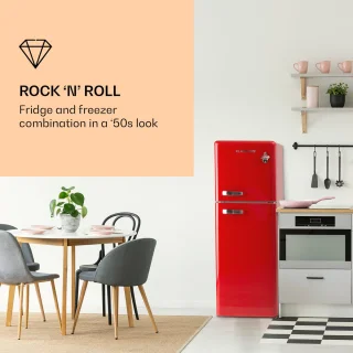Klarstein Audrey Retro Koelvriescombi Rood 136L