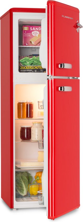 Klarstein Audrey Retro Koelvriescombi Rood 136L