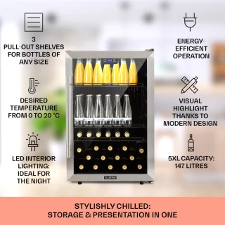 Klarstein Beersafe 5XL drankkoelkast 148L roestvrij staal