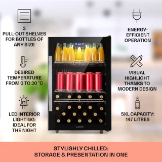 Klarstein Beersafe 5XL Onyx Drankkoelkast 148L