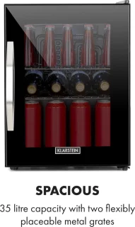 Klarstein Beersafe MOnyx vrijstaande koelkas 33L zwart