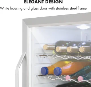 Klarstein Beersafe XL Crystal White mini koelkast 60L roestvrij staal
