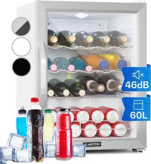 Klarstein Beersafe XL Crystal White mini koelkast 60L roestvrij staal