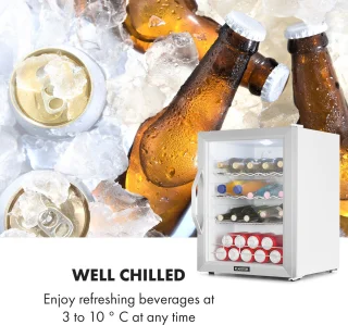 Klarstein Beersafe XL Crystal White mini koelkast 60L roestvrij staal