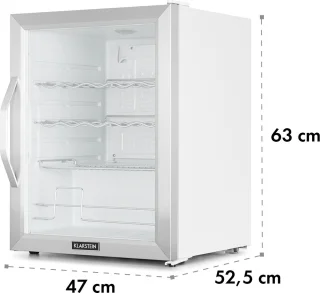 Klarstein Beersafe XL Crystal White mini koelkast 60L roestvrij staal