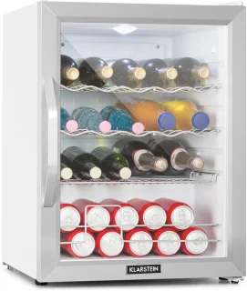 Klarstein Beersafe XL Crystal White mini koelkast 60L roestvrij staal