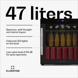 Klarstein Coachella 50 Onyx Drankenkoelkast 47L Zwart