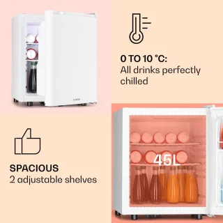 Klarstein Happy Hour 45 Mini-koelkast Wit 45L