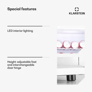 Klarstein Happy Hour 45 Mini-koelkast Wit 45L