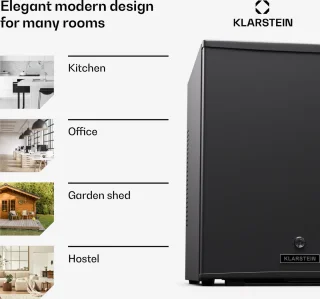Klarstein Mini Koelkast 44L Zwart met Glazen Deur