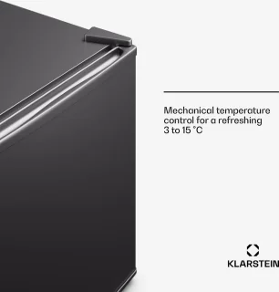 Klarstein Mini Koelkast 44L Zwart met Glazen Deur