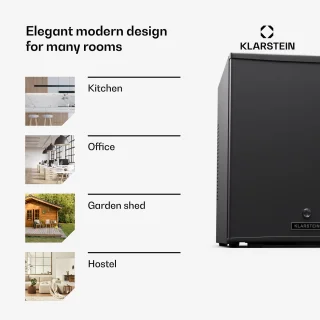 Klarstein Mini Koelkast 44L Zwart met Glazen Deur