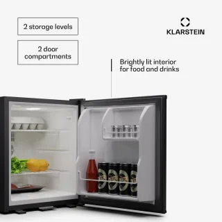 Klarstein Mini Koelkast 44L Zwart met Glazen Deur