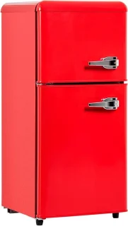 Kleine koelkast - dubbele deuren - 60 liter - rood