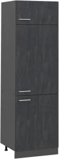 Koelkast ombouwkast hoge kast 60 cm zwart beton
