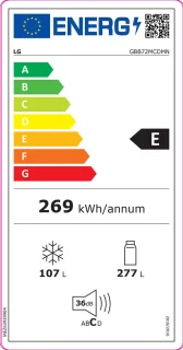 LG GBB72MCDMN koel-vriescombinatie zwart 384L