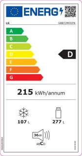 LG GBB72MCEFN Koel-vriescombinatie Zwart