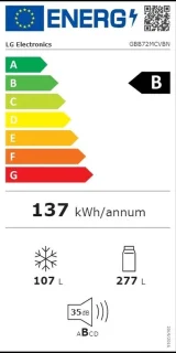 LG GBB72MCVBN Zwart Vrijstaande Koelkast 384L