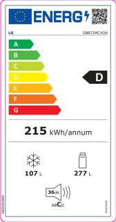 LG GBB72MCVGN koel-vriescombinatie zwart 384L