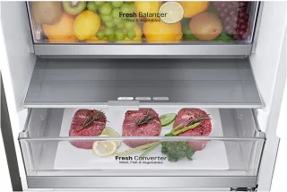 LG GBB72PZVCN1 koel-vriescombinatie 384L roestvrijstaal