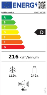 LG GBG719MDNN Vrijstaande Koelkast 352L D-label Meerkleurig