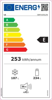 LG GBP31DSLZN Koel-Vriescombinatie Vrijstaand 341L Grafiet