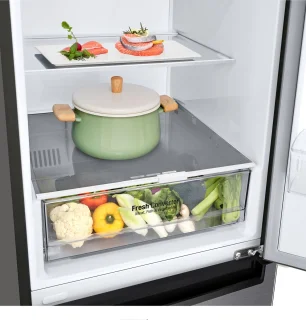 LG GBP62DSSGR koel-vriescombinatie vrijstaand 384L grafiet