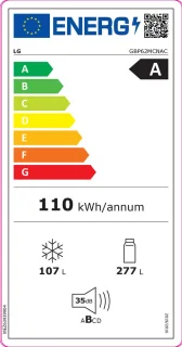 LG GBP62MCNAC koel-vriescombinatie