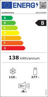 LG GBV22NCBEP Koel-vriescombinatie 387L