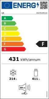 LG GSJ761MCUZ Amerikaanse Koelkast 621L Zwart Vrijstaand