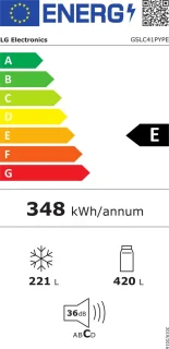 LG GSLC41PYPE Amerikaanse koelkast Zilver